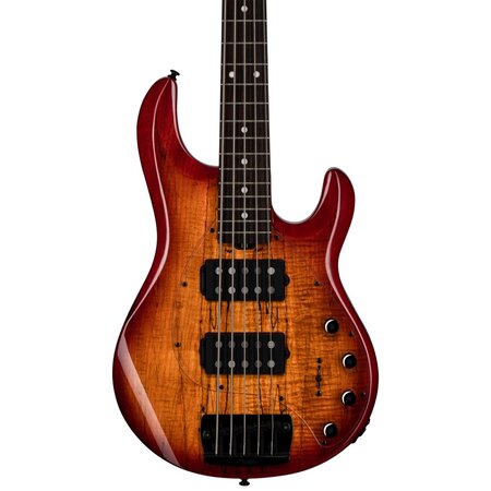 Sterling by Music Man StingRay 5 Ray35 HH 5-String Bass, Spalted Maple, Blood Orange Burst, Roasted Maple Neck (New for 2024)