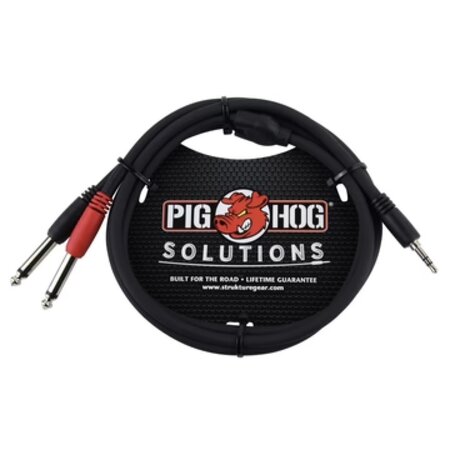 Pig Hog Solutions - 3 Foot Stereo Breakout Cable, 3.5mm to Dual 1/4"