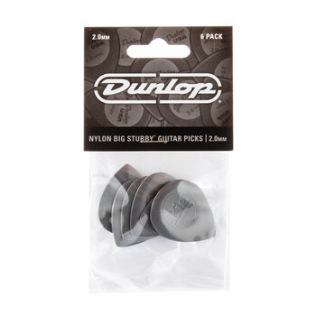 Dunlop Big Stubby Nylon Picks, 2.0MM, 6-Pick Pack (445P2.0)