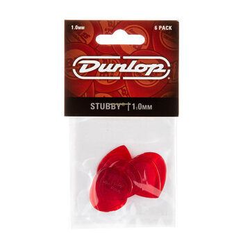 Dunlop Stubby Jazz Guitar Picks 1.0MM - 6 Pack (474P1.0 / Red)