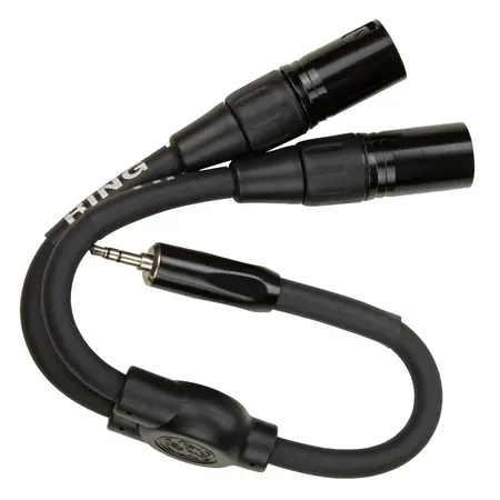 Pig Hog Solutions - 6" Y Cable, 3.5mm to Dual XLR (M)