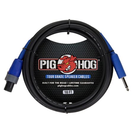 Pig Hog 10-Foot Speaker Cable, Speakon to 1/4"
