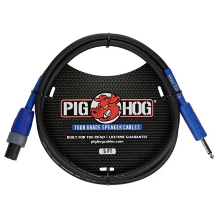 Pig Hog Speaker Cable, 5-foot SpeakON to 1/4"