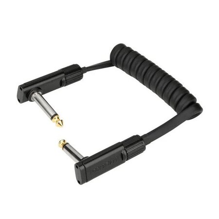 RockBoard Black Coiled Series Flat Patch Cable, 50 cm (19 11/16")