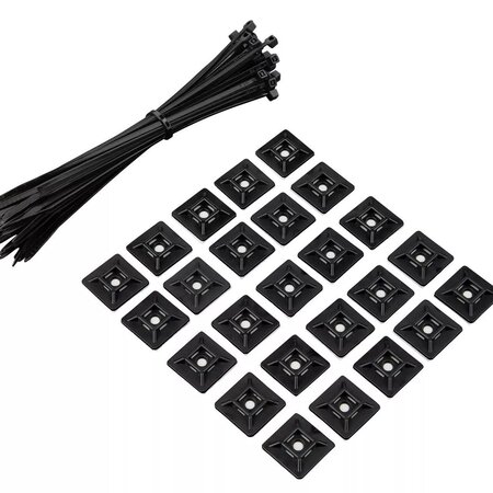RockBoard Pedalboard Cable Organizer Set (50 Cable Ties + 25 Cable Tie Holders)