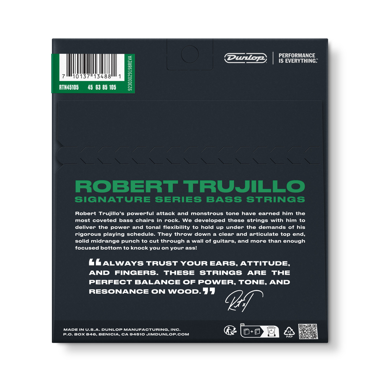 Dunlop Robert Trujillo Nickel Wound Bass Strings, 45-105 (4-String Set, Long Scale)