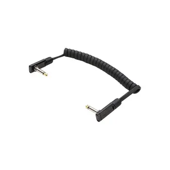 RockBoard Black Coiled Series Flat Patch Cable, 100 cm (39 3/8")