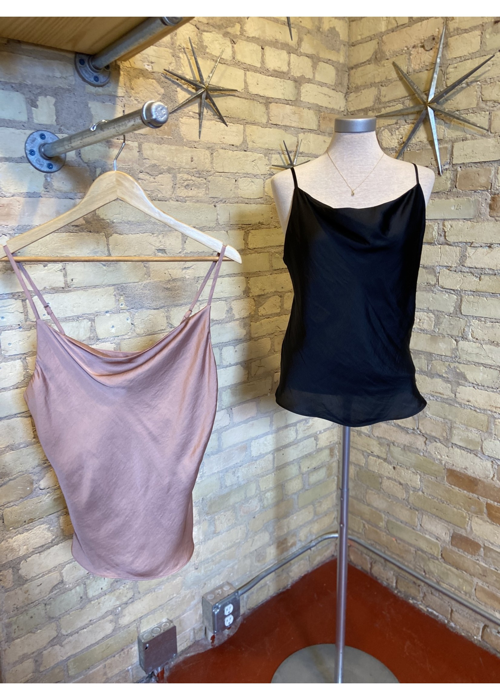 cowl satin cami