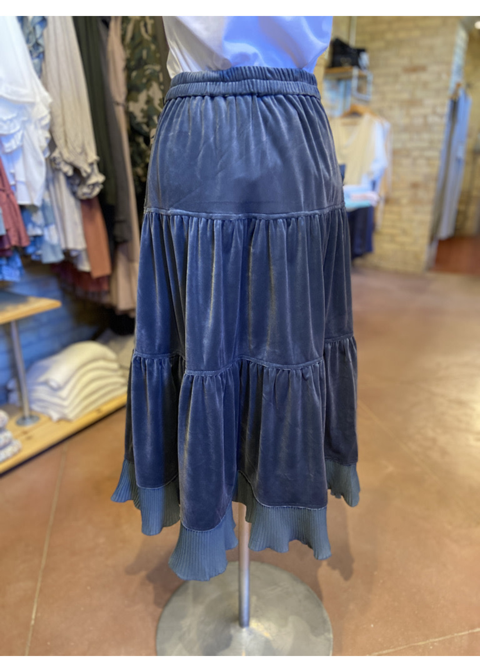 velour tiered skirt