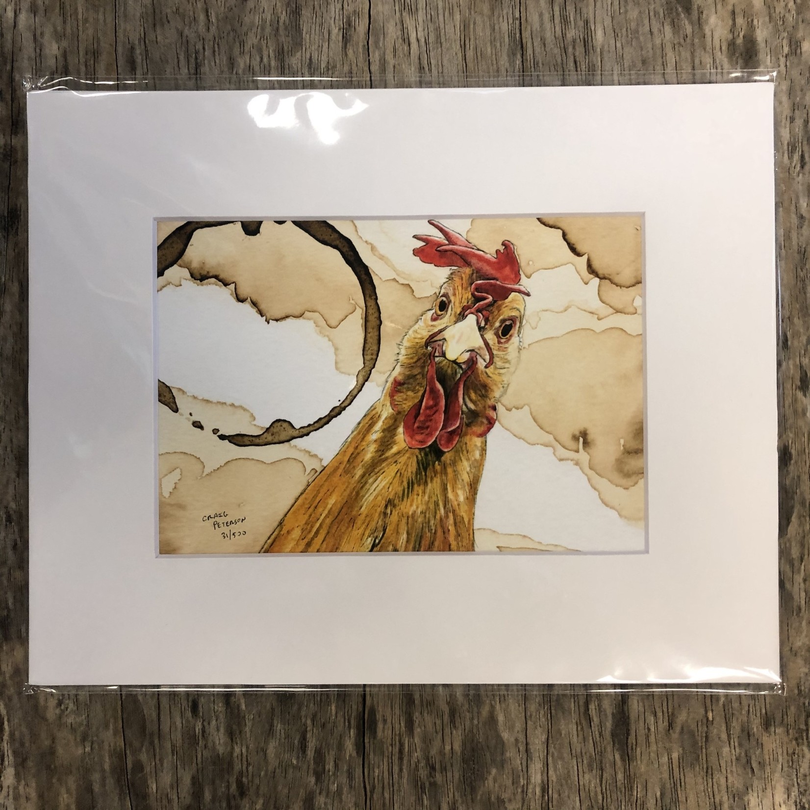 Craig Peterson Craig Peterson | Rooster Coffee stain watercolor