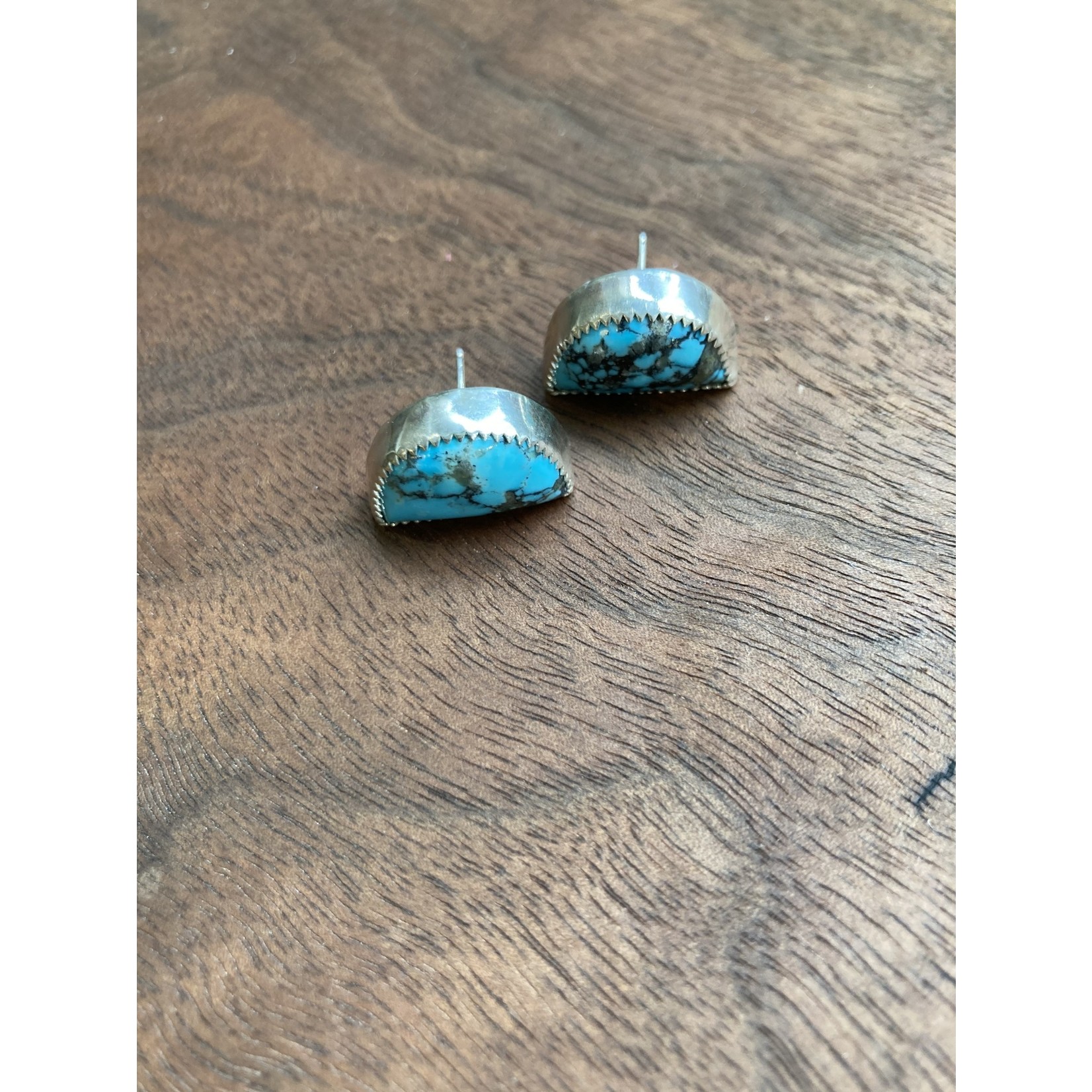 Katherine Thompson Sterling & Stone |  Half Moon Turquoise Earrings