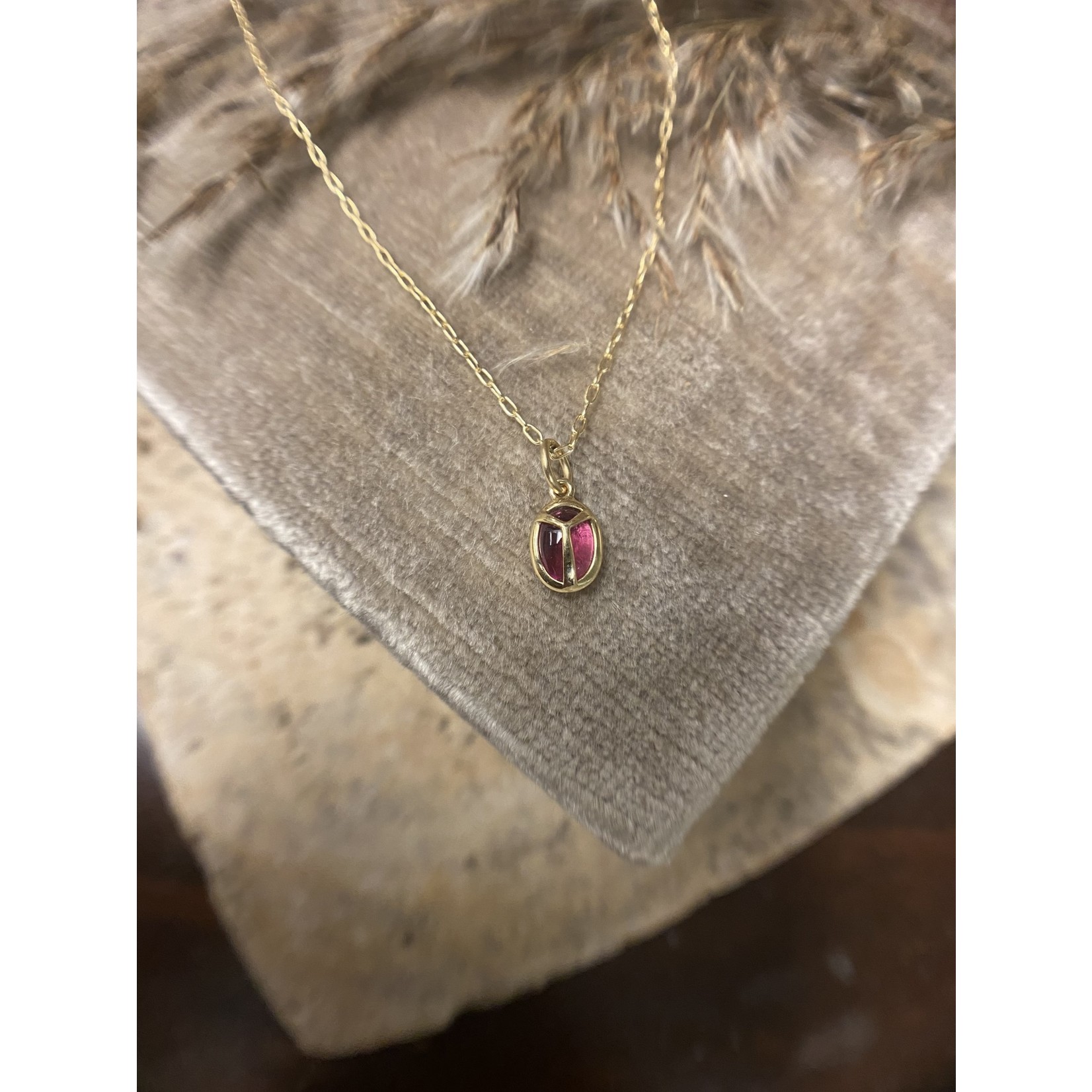 Rachel Atherley Lucky Scarab Charm - Pink Tourmaline - 18k gold | Rachel Atherley Designs