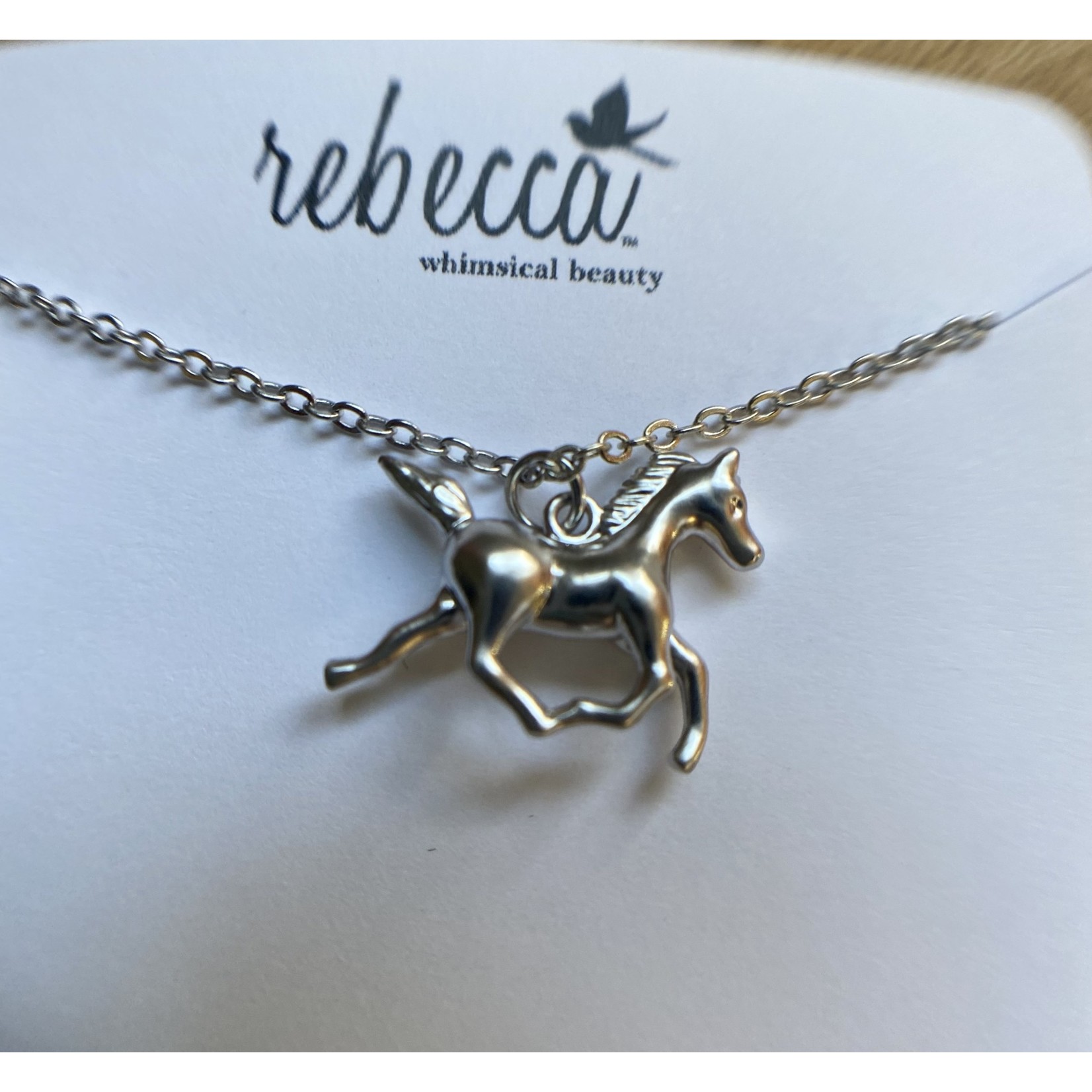 Rebecca Rebecca Running Horse Silver Necklace