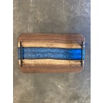Ronald McCloskey RPM Woodworks | Wooden Cheese Board w/ Teal Acrylic