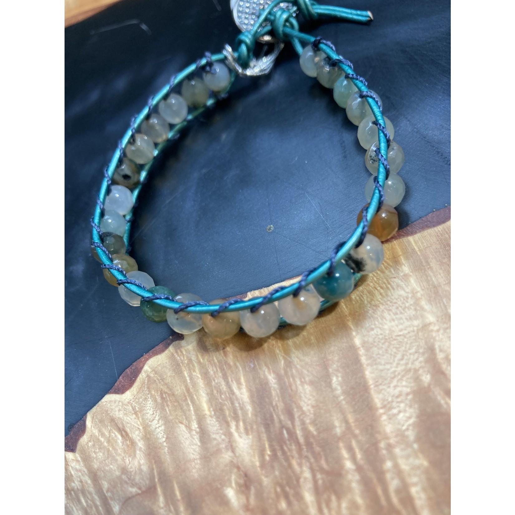 Jeanne Shuff Jeanne Marie | Aventurine Leather Wrap bracelet  #1
