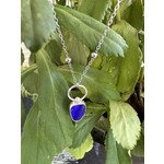 Emmalee Schattauer One Cat to Many| #22 Cobalt Blue Beach Glass w/ bead Necklace   18”