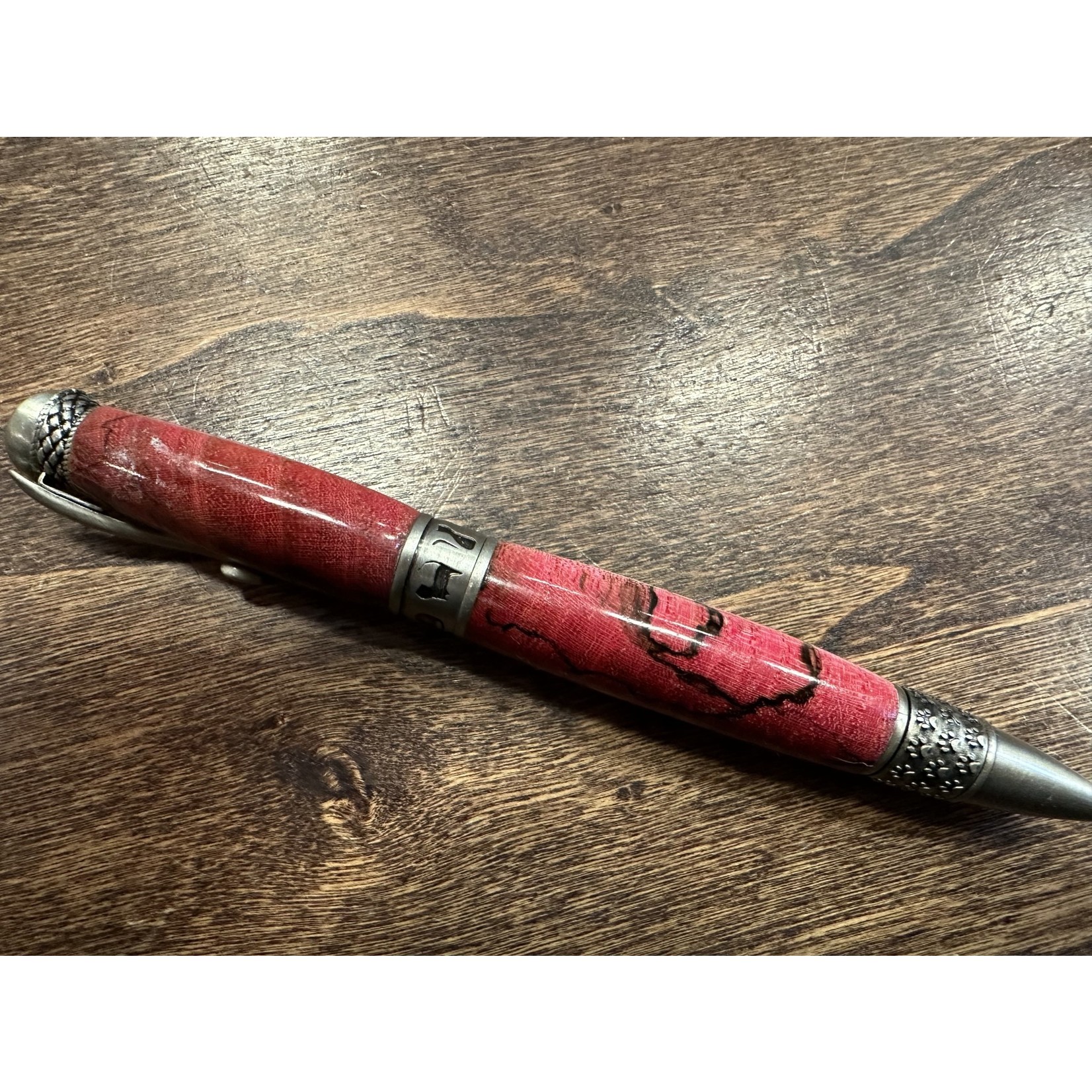 Rick Bennett Chisel and Lathe l #10a Cat Paw Pen- Red dyed marble burg