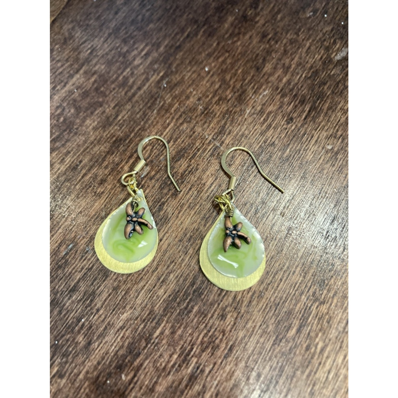 Colleen Hirsh Colleen Hirsh | #389 Lime resin w/ Dragonfly gold plated earring