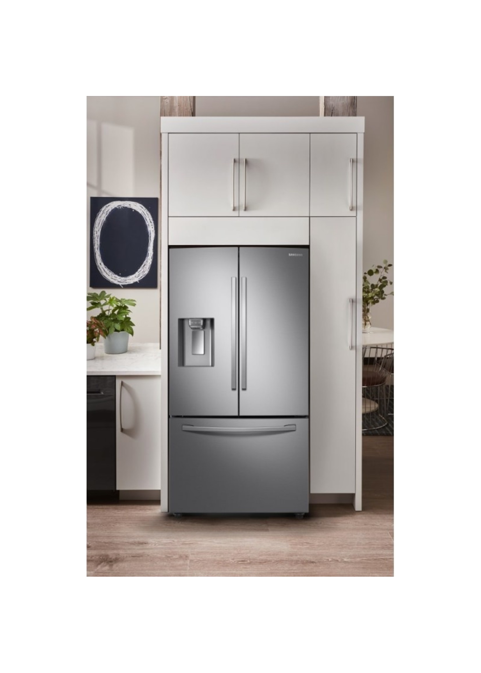 SAMSUNG SAMSUNG 23 cu. ft. 3-Door French Door Refrigerator in Stainless Steel with CoolSelect Pantry, Counter Depth