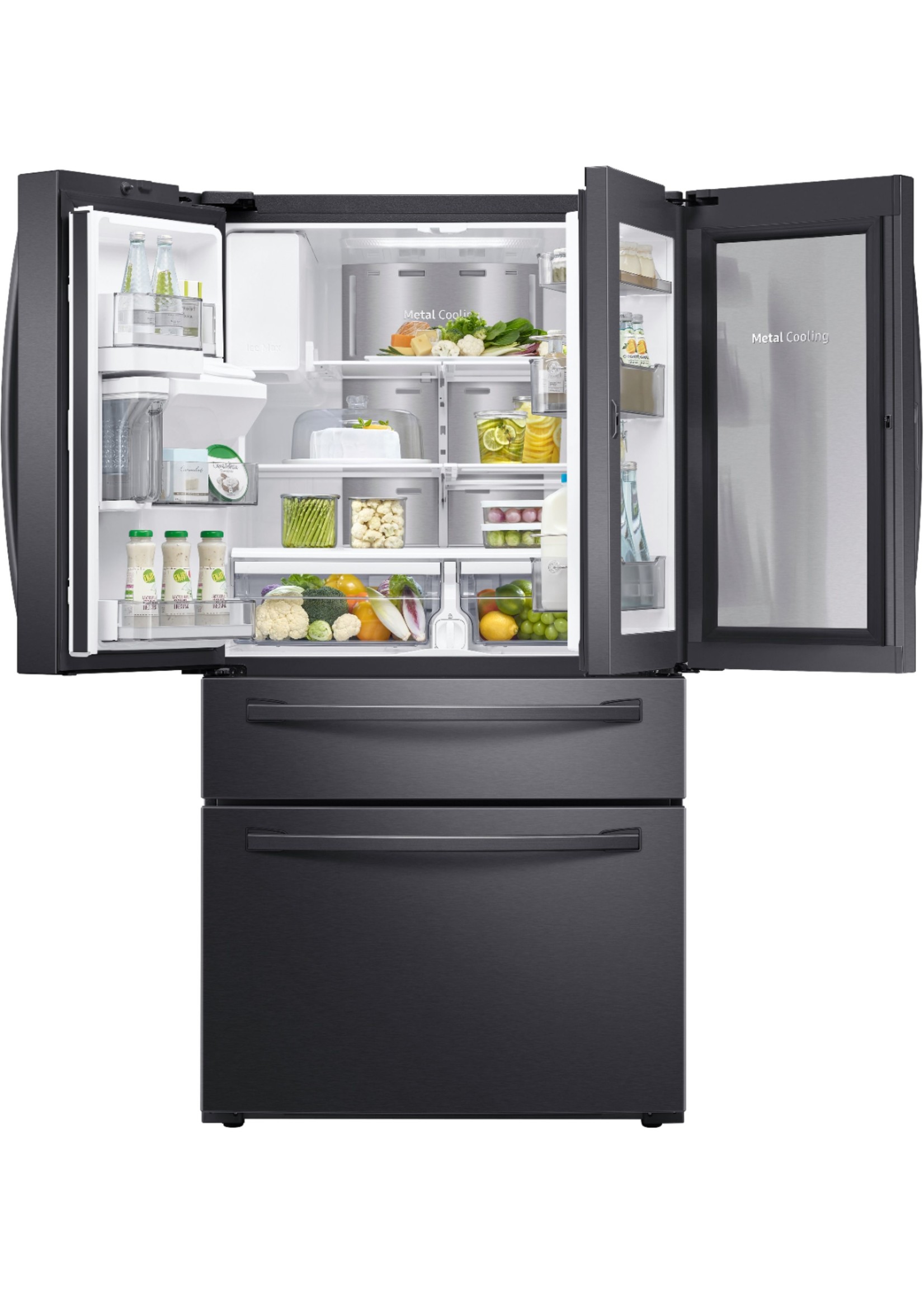 Samsung 27.8 cu. ft. Food Showcase 4-Door French Door Refrigerator in Fingerprint Resistant Stainless Steel