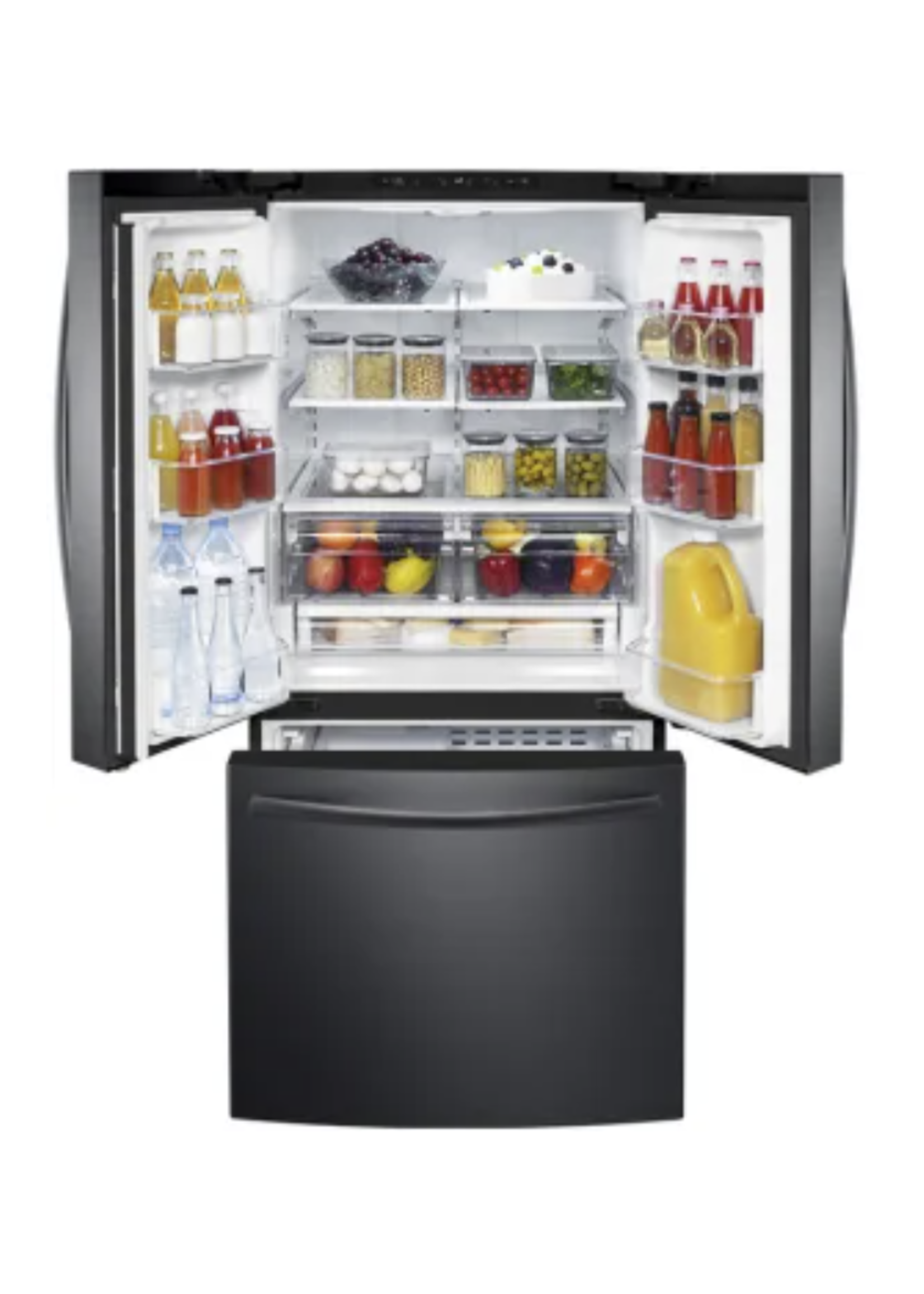 SAMSUNG SAMSUNG 30 Inch French Door Refrigerator with Ice Maker, LED Lighting, Energy Star Rated, 21.8 cu. ft. Capacity