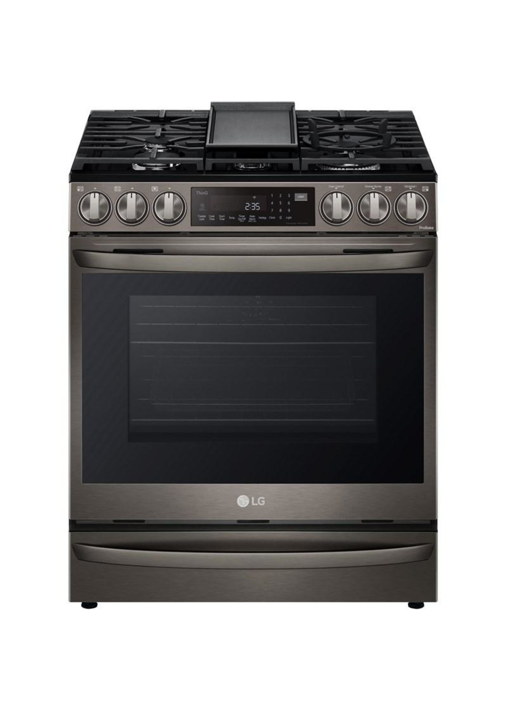 LG LG Electronics 6.3 cu. ft. Smart Slide-in Gas Range with ProBake Convection & Air Sous Vide in PrintProof Black Stainless Steel