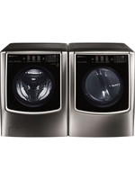 LG LG Signature TurboWash Series  Side-by-Side Washer & Dryer Set with Front Load Washer and Gas Dryer in Black Stainless Steel