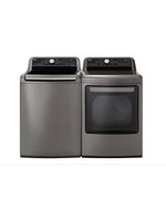 LG LG Washer 27 Inch 5.5 cu. ft. Top Load Washer, Wifi, TurboWash - Graphite Steel And LG 27 Inch Gas Dryer with TurboSteam - Graphite Steel