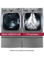 LG LG Mega Capacity Front Load Washing Machine with Steam and TurboWash in  ENERGY STAR And Electric Dryer with pedestal