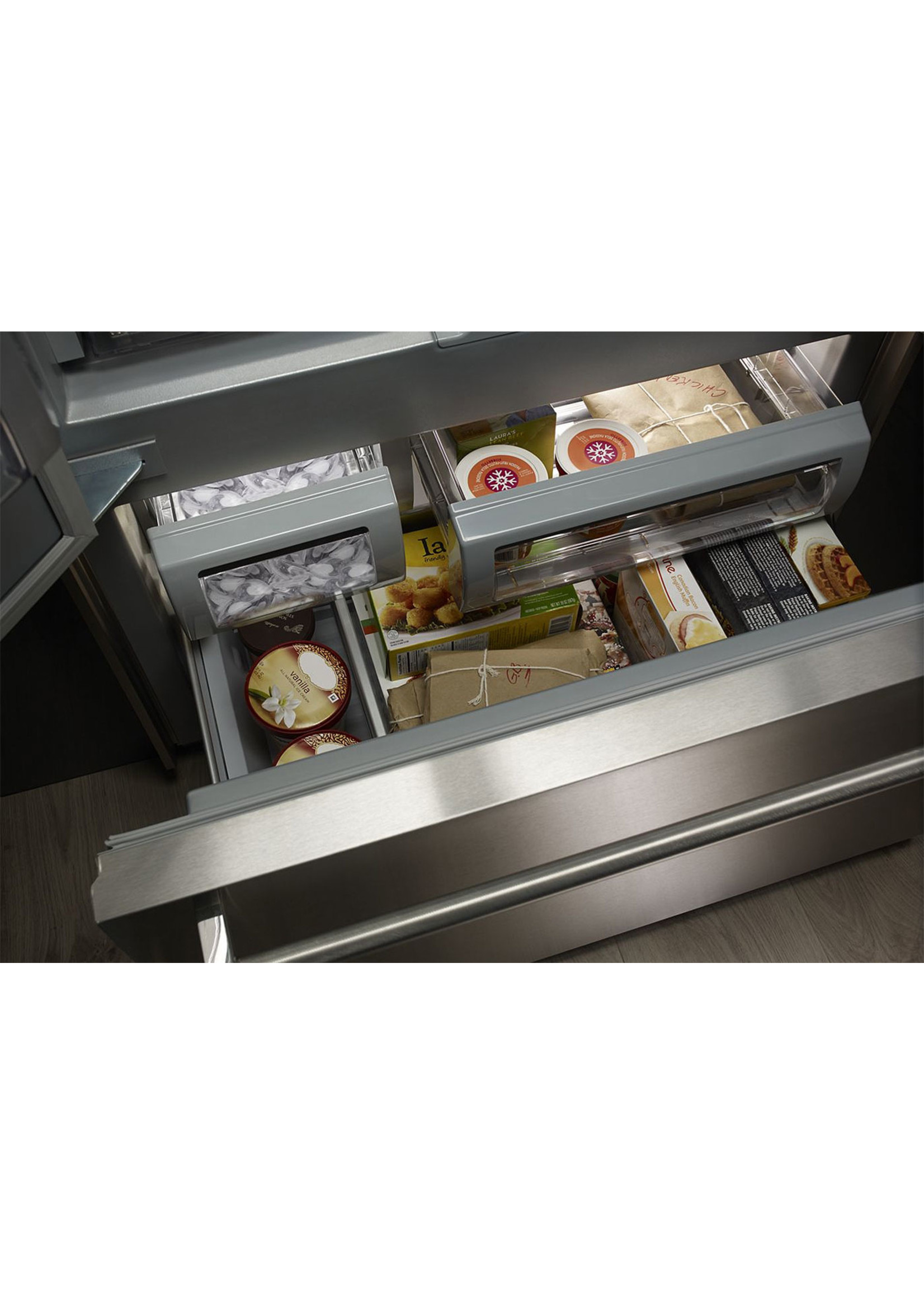 KITCHEN AID KitchenAid 24.2 cu. ft. Built-In French Door Refrigerator in Stainless Steel, Platinum Interior