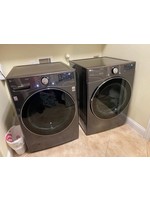 LG Side-by-Side Washer & Dryer Set with Front Load Washer and Electric Dryer in Black Steel