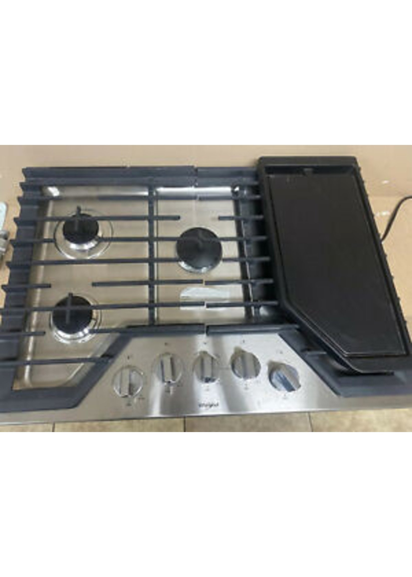 30-inch Gas Cooktop with Griddle Stainless Steel WCG97US0HS