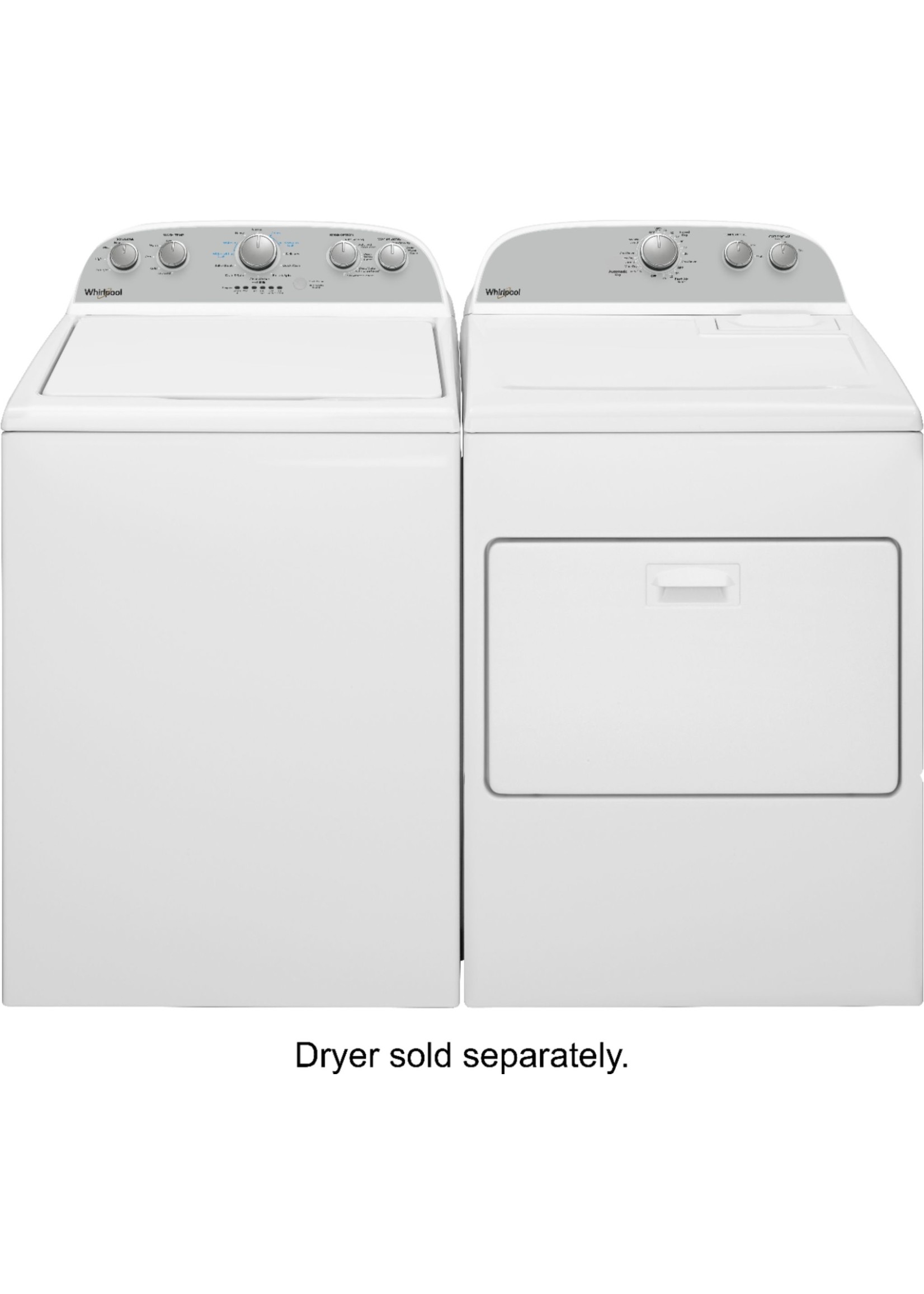 Whirlpool Package - Whirlpool - 3.8 Cu. Ft. High Efficiency Top Load Washer with 360 Wash Agitator and 7 Cu. Ft. Gas Dryer with AutoDry Drying System - White