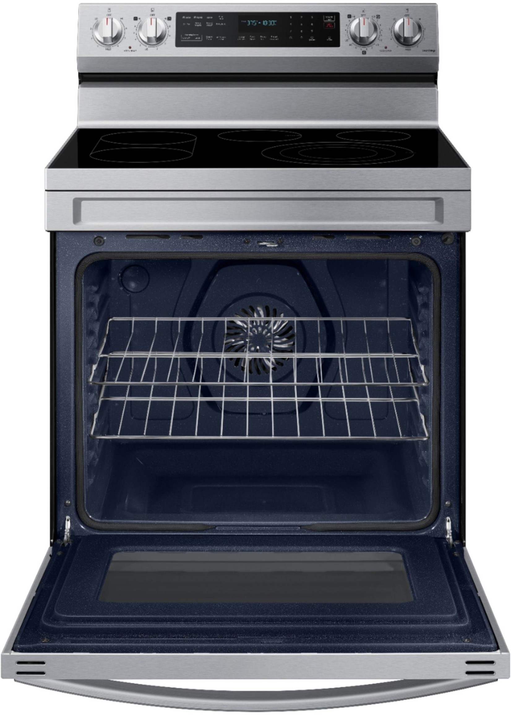 6.3 cu. ft. Freestanding Electric Convection+ Range with WiFi, No-Preheat  Air Fry and Griddle - Stainless steel - Best Buy Cabinets and Floors