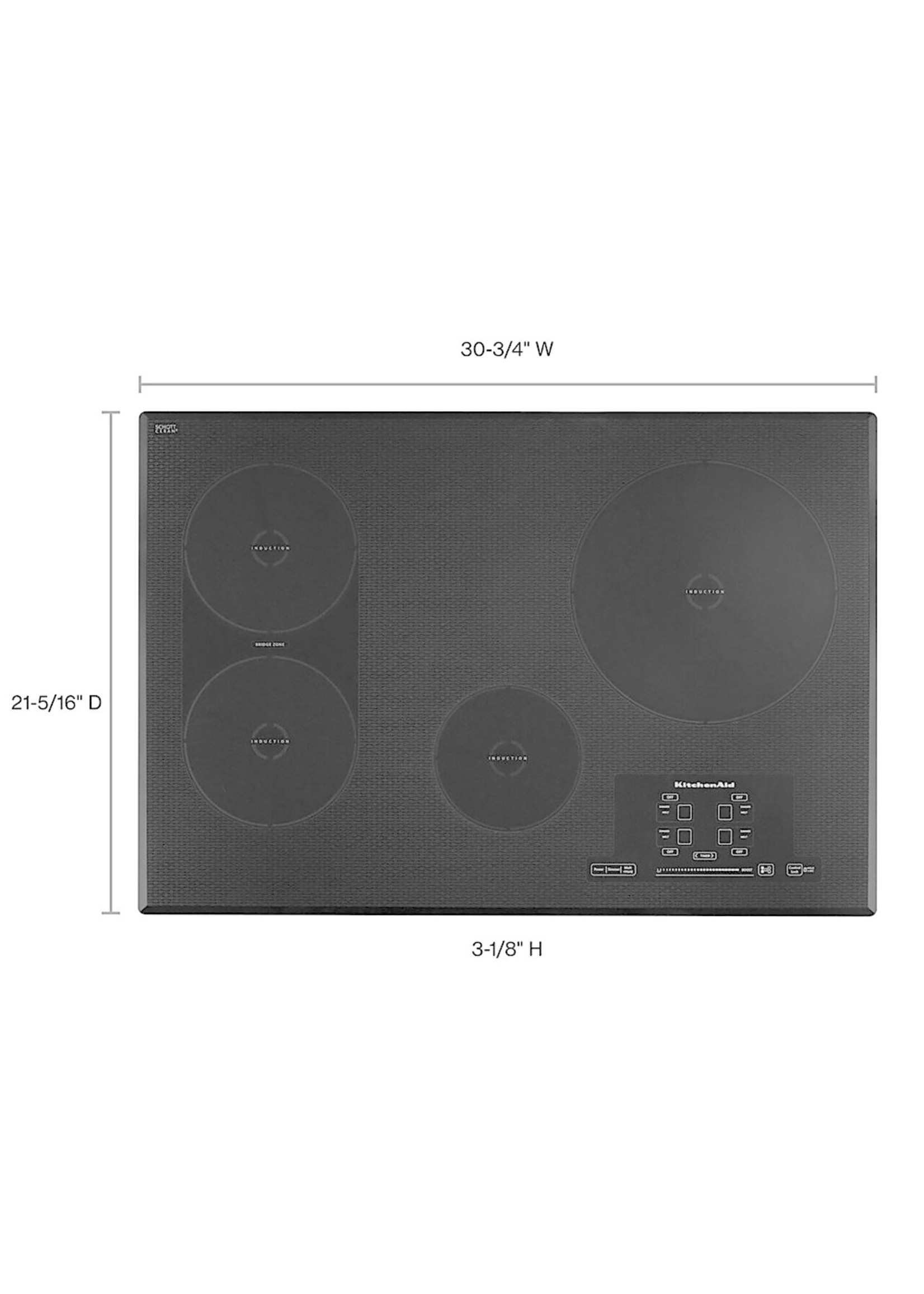 KitchenAid KICU509XBL 30 Inch Wide Induction Cooktop with