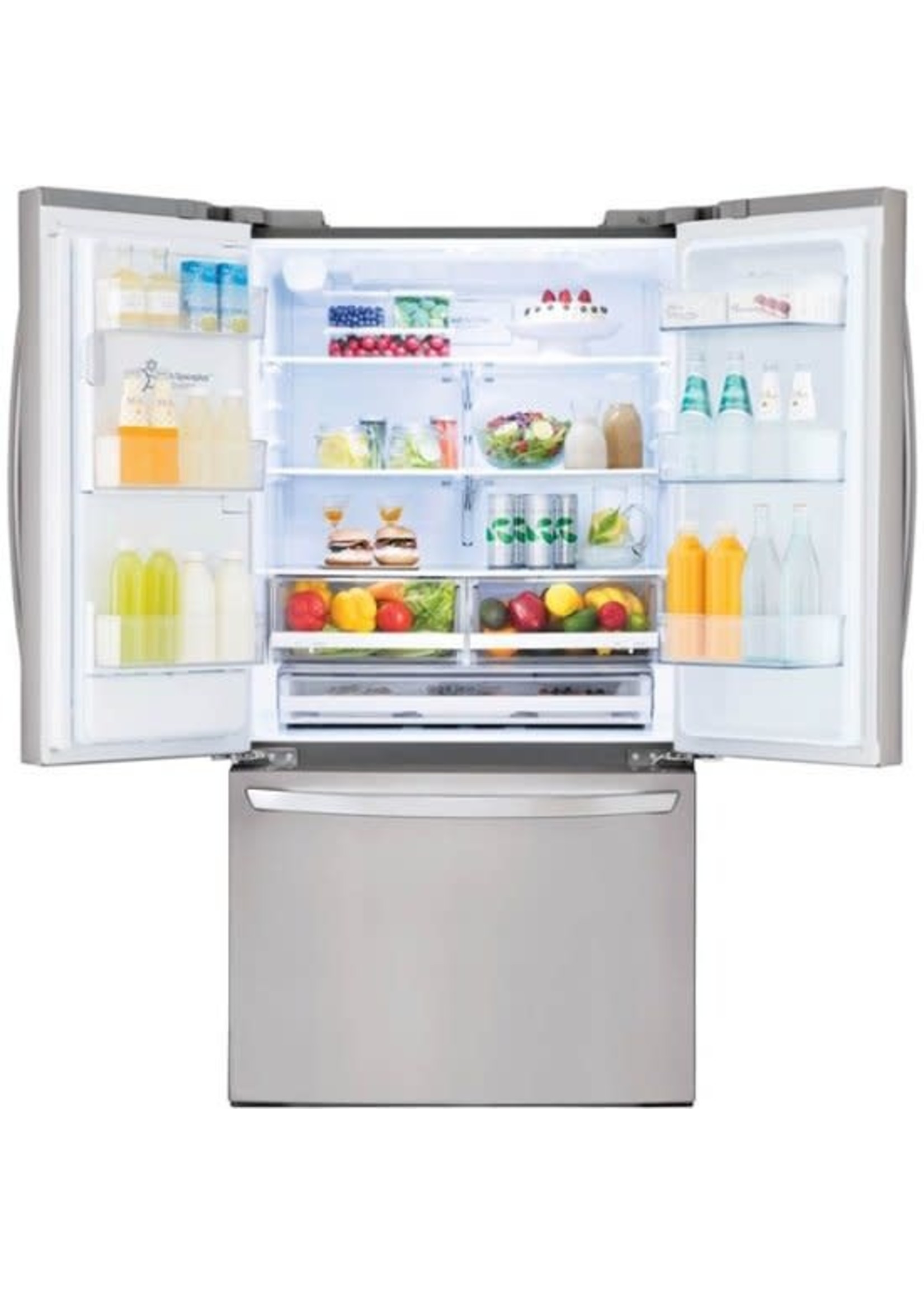 LG - 23.5 Cu. Ft. French Door Counter-Depth Smart Refrigerator with Craft Ice - Stainless steel