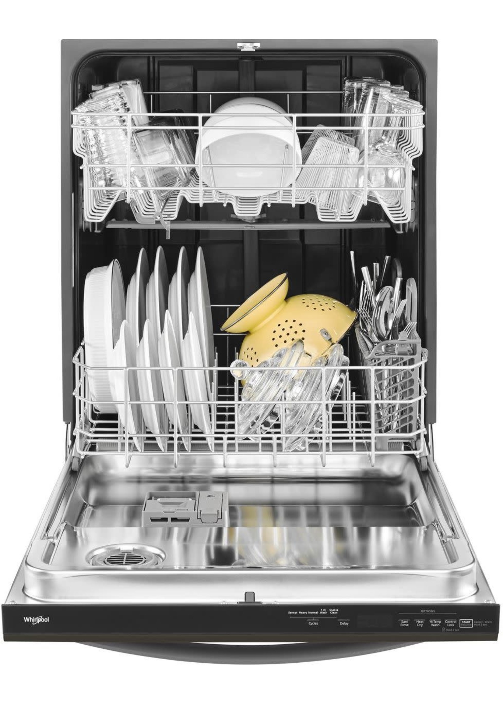 WHR Whirlpool - 24" Built-In Dishwasher - Black stainless steel