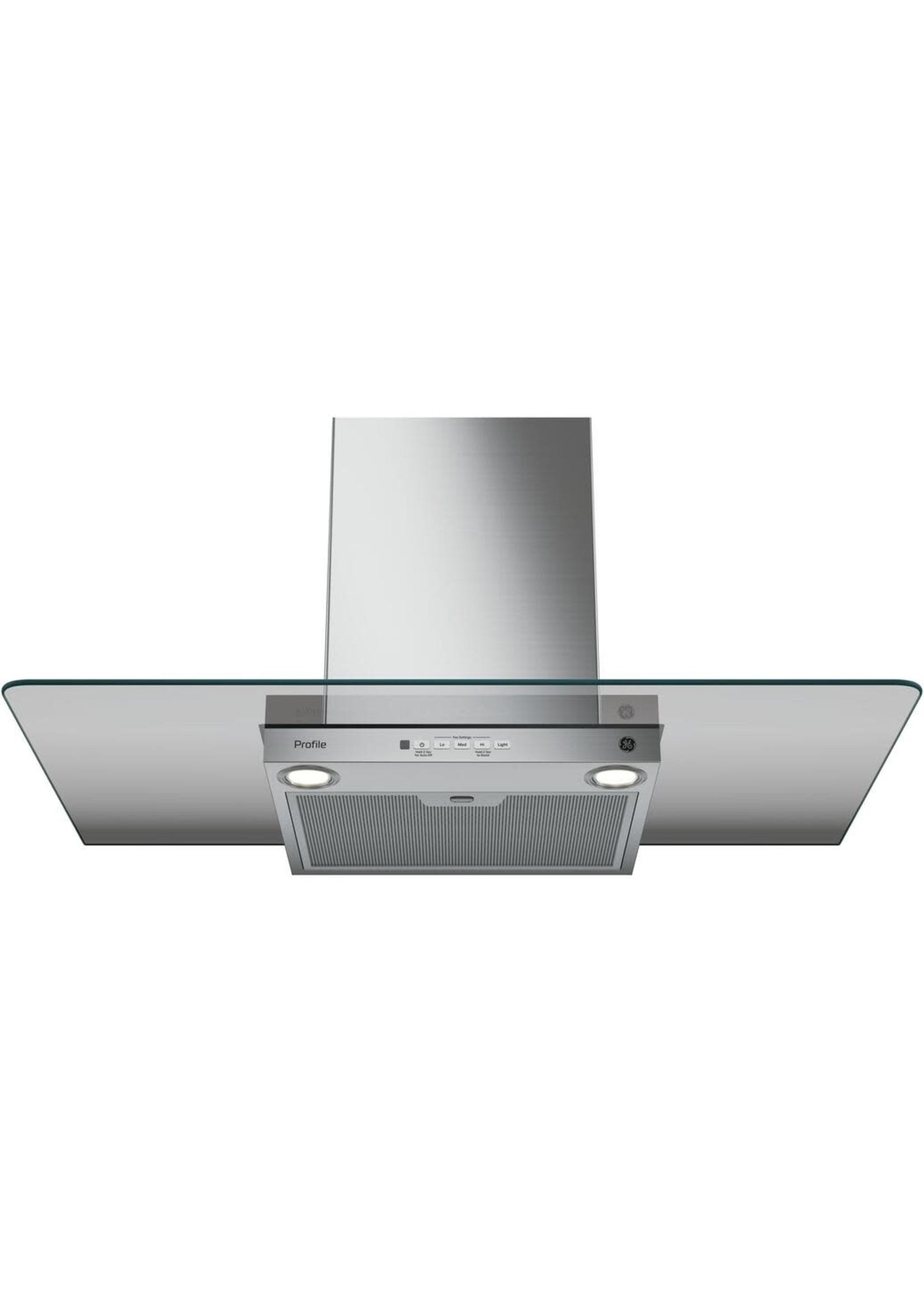 GE Profile PVW7361SJSS 36 Inch Wall Mount Convertible Hood with 350 CFM, Halogen Lights, Glass Canopy, Push Button Control in Stainless Steel