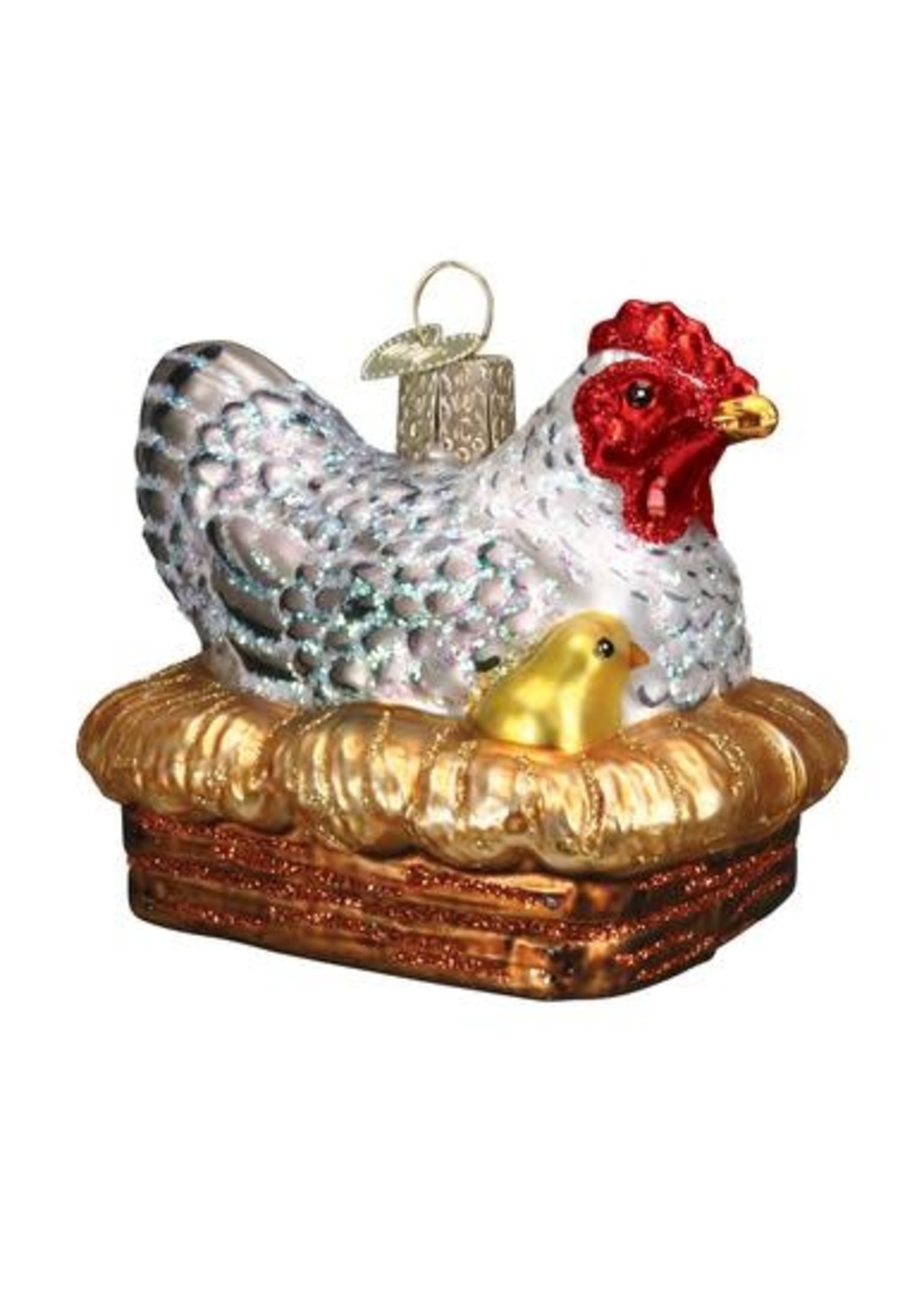 Old World Christmas OWC Hen on Nest Orna