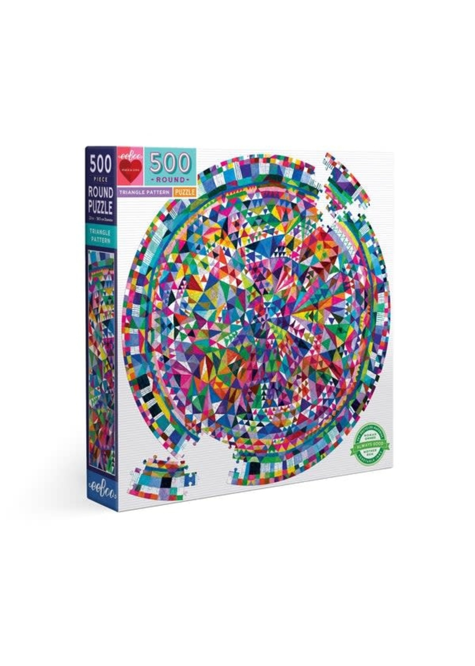 Eeboo Triangle Pattern 500pc Round Puzzle