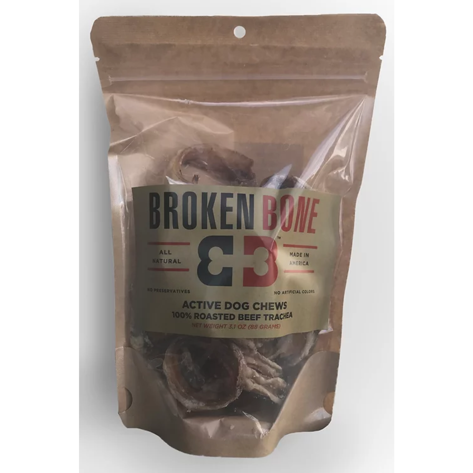 Broken Bone Dog Treats Broken Bone Dog Treat- 100% Roasted Beef Trachea