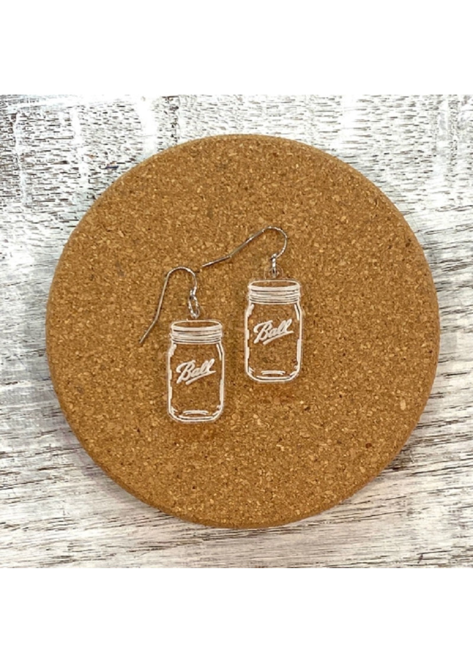 Holly & Liz Mason Jar Earrings - Clear Acrylic