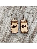 Mason Jar Earrings - Maple