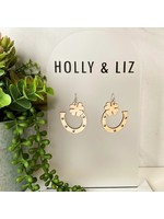 Holly & Liz Clover Horseshow Earrings- Maple