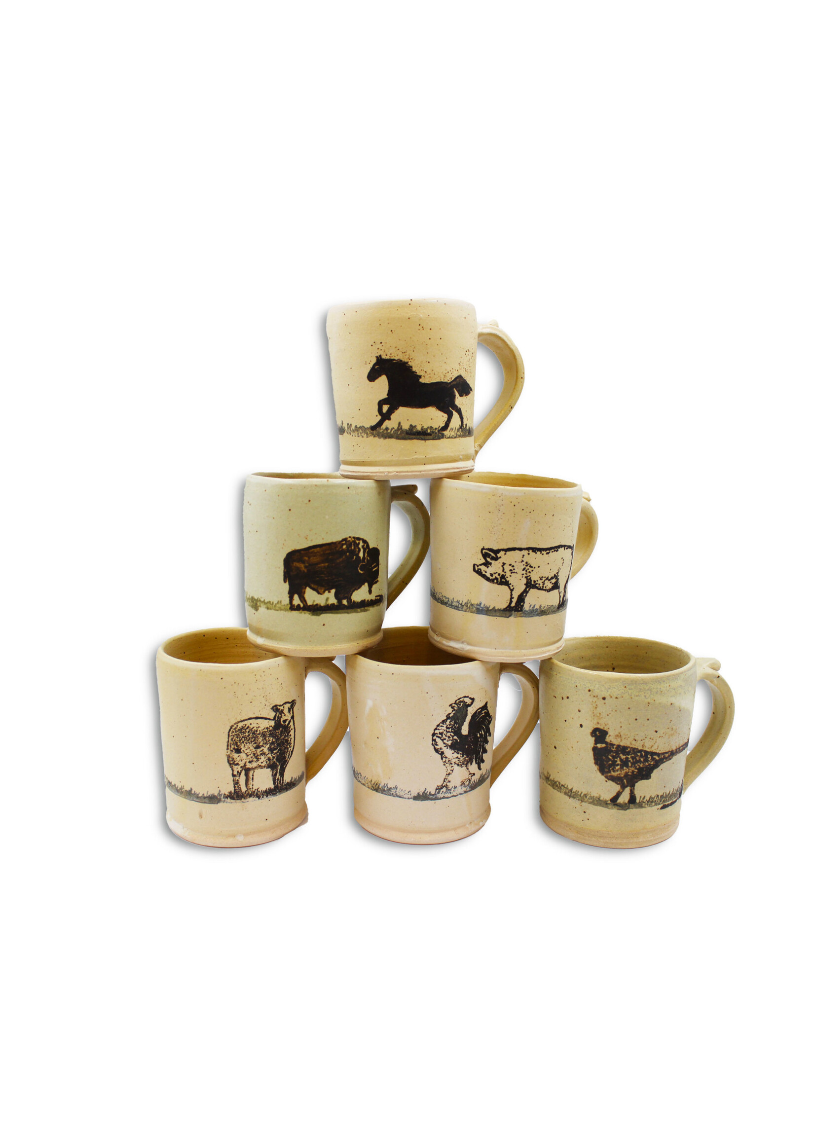 Dakota Stoneware Farm Animal Mugs Cow