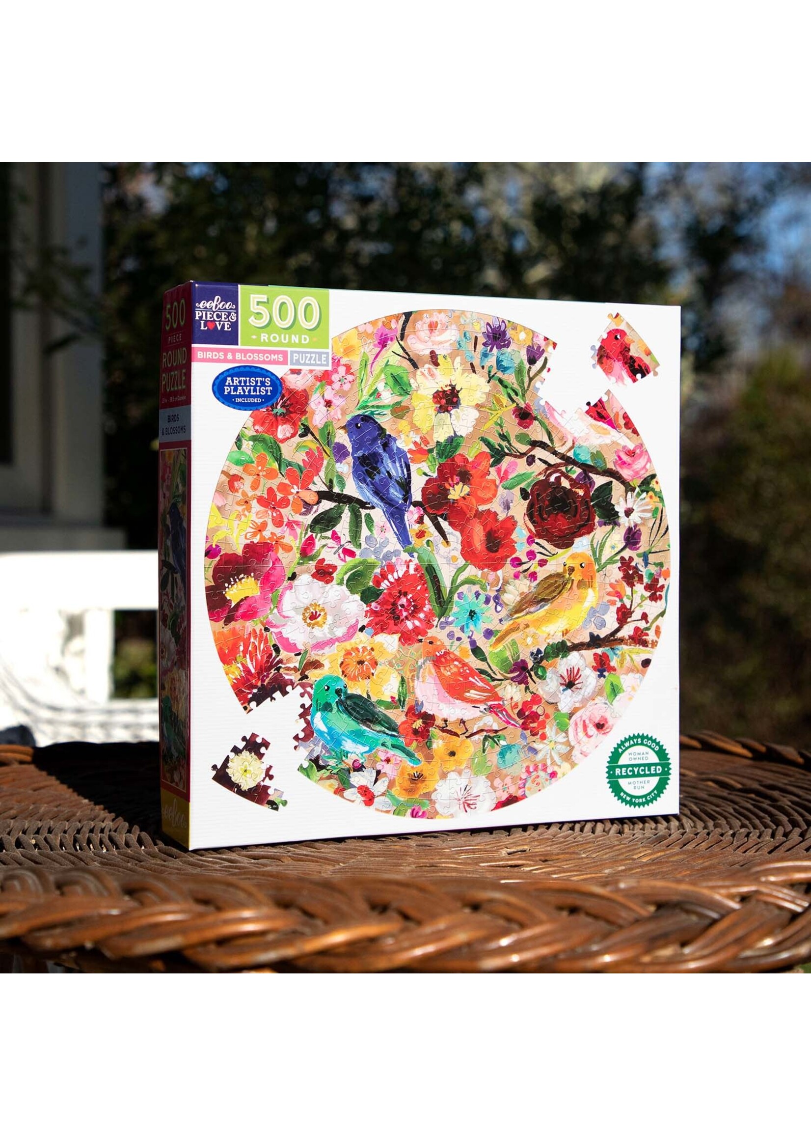 Eeboo Birds and Blossoms 500 Pc Puzzle