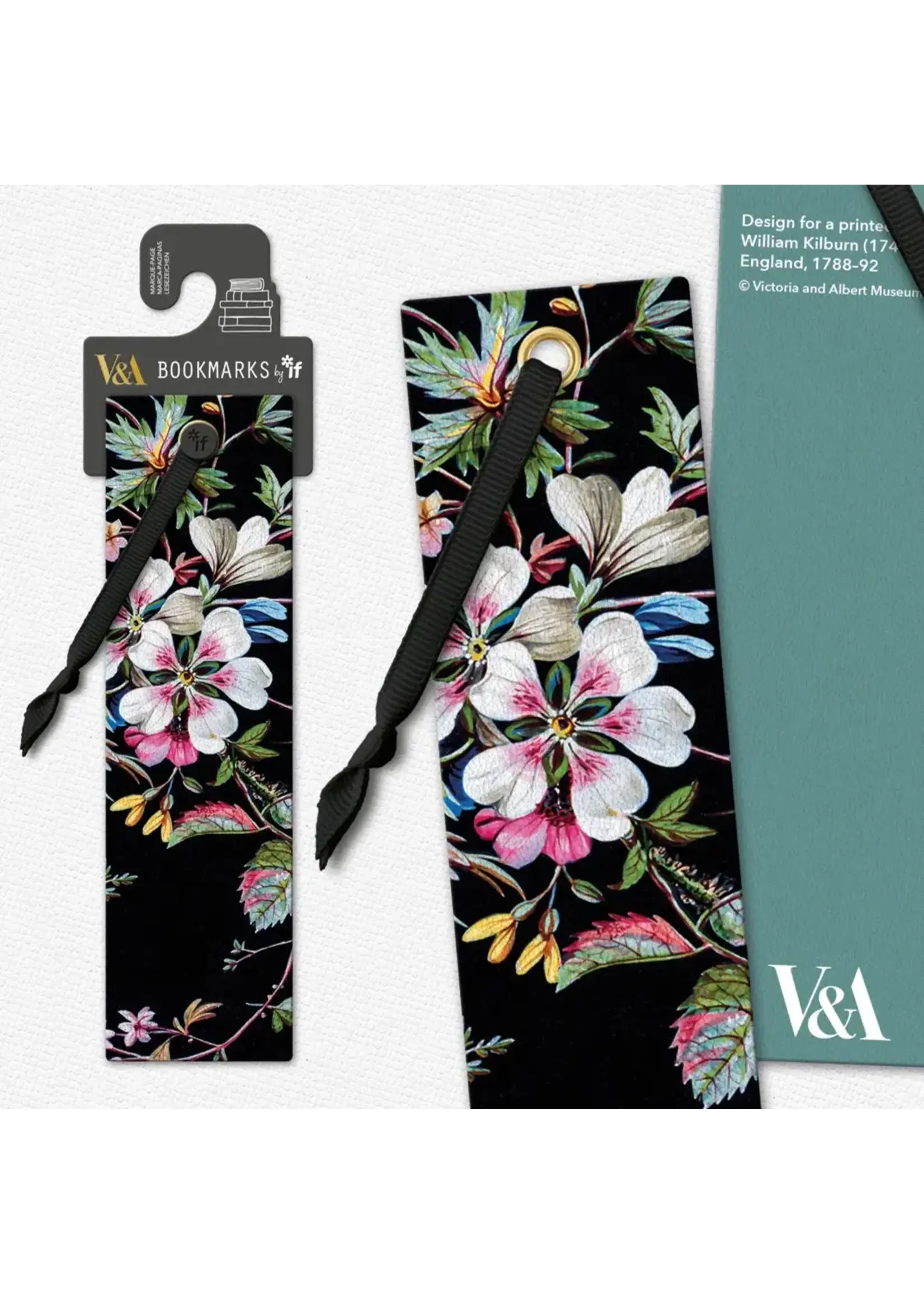 ifUSA Black Floral Bookmark