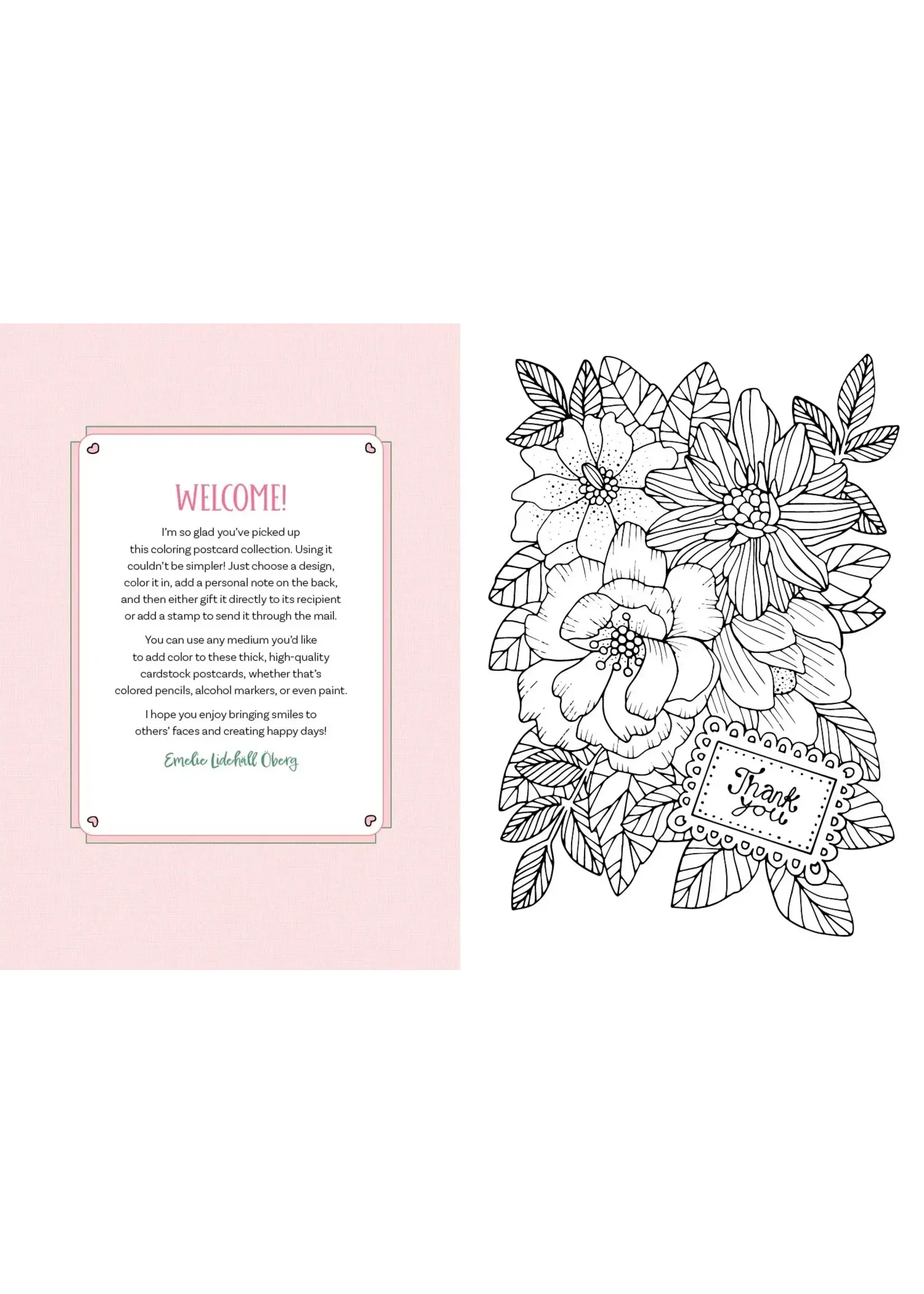 schiffer publishing Happy Day coloring postcards