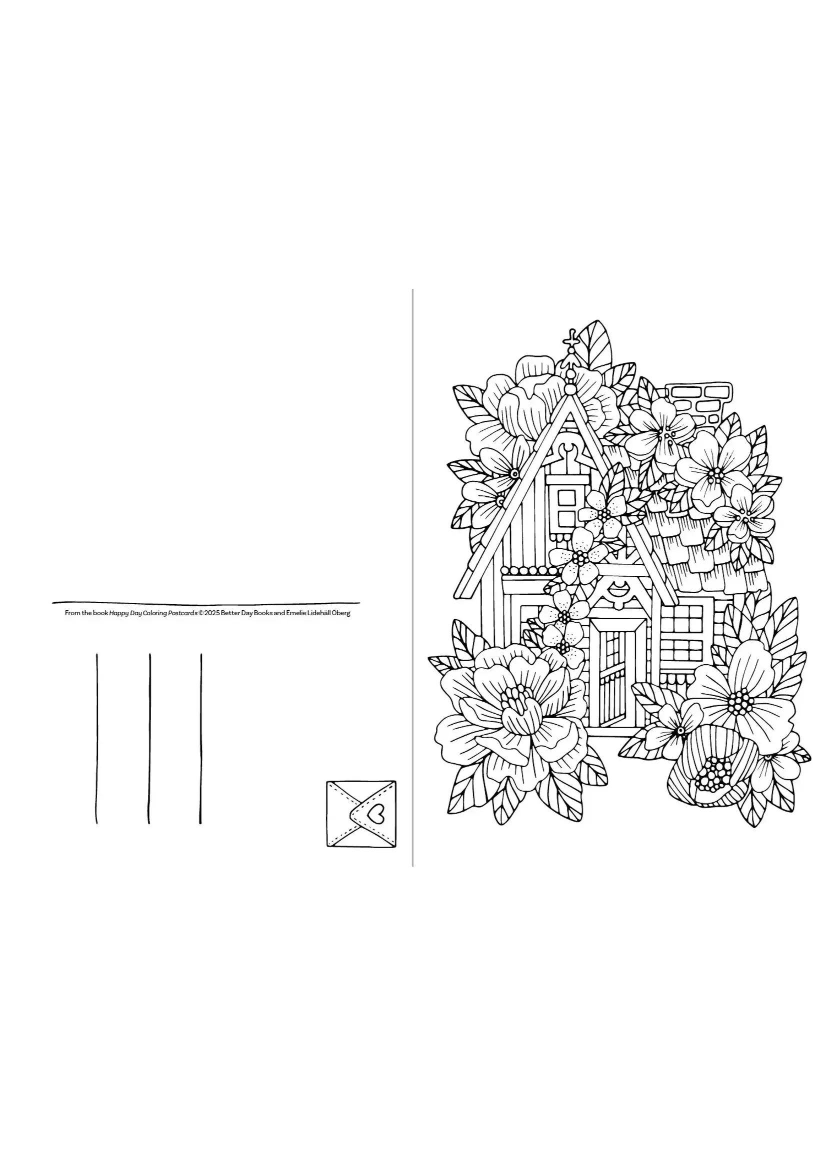 schiffer publishing Happy Day coloring postcards