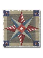 Highland Home American Guiding Star Barn Quilt Coaster